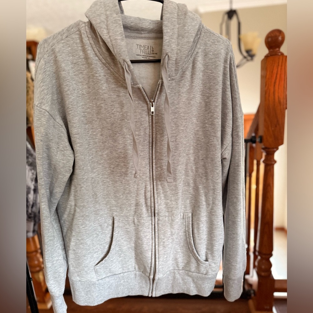 Time and Tru Light Gray Hoodie